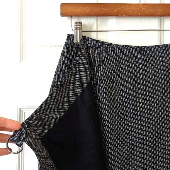 Express 90's Vintage Micro Polka Dot Silk High Waisted Mini Wrap Skirt Black 5/6 - Picture 4 of 10